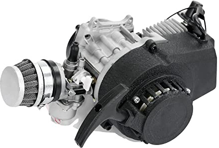 Nitro Motors Ersatzmotor 49cc Pocketbike 2 Takt mit Alu Seilzugstarter Vergaser Luftfilter Kupplungsglocke 7 Zahn