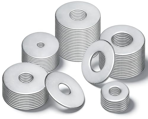 100 Pcs m6 Washers for Screws & Bolts, M6x18x1.5mm Metal Flat Penny Washers, 304 Stainless Steel Washerset, Large OD Plain Wide Round Repair Metal Spacers Washer Set (100, M6*18 * 1.5)