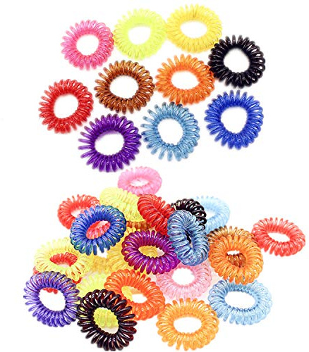 YouU Corbata de Pelo en Espiral, Lazos para el Pelo, Cintas para el Cabello, Gomas Elásticas, Sin Arrugas, Soporte para Coleta de Bobina, Corbata de Pelo Invisible, 20 Unidades (Color A)
