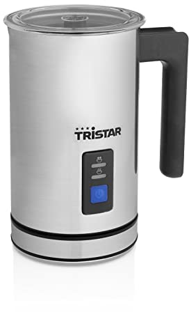 Tristar MK-2276 - Espumador y Calentador de Leche, Capacidad de 240 ml, Base 360º C, 500 W, Acero Inoxidable