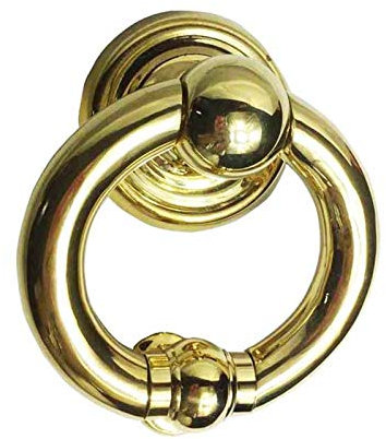 QSCTYG Portone Batacchio 1Pcs Bronzo in Ottone Massiccio Knocking for Porta Morden Vetro Legno Battente Porta Pull Knob Anello Maniglia 92 (Color : 3.5 in Bronze Color)