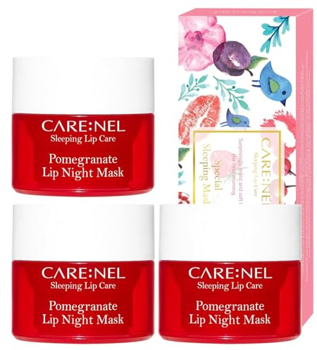 Lip Sleeping Mask Pomegranate 5g (3 Set) - Korean Beauty lips all day long, Lip gloss