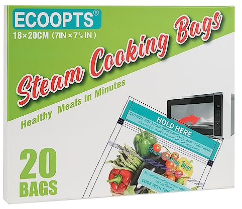 Lot de 20 sacs de cuisson vapeur pour micro-ondes, légumes, pommes de terre et viande