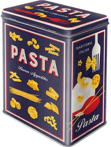 Nostalgic-Art Retro Vorratsdose L, 3 l, Pasta Variety – Geschenk-Idee für die Küche, Große Blech-Dose, Vintage Design