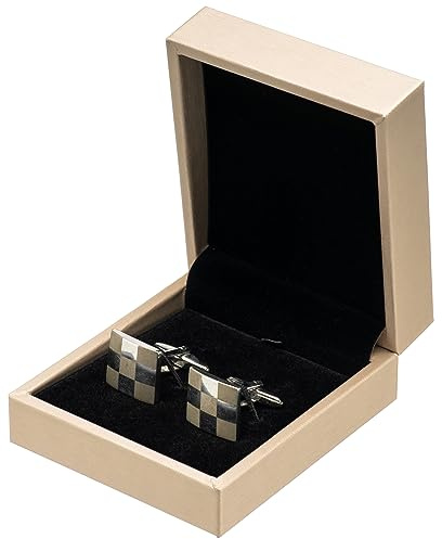 Giftop PU Leather Small Cufflink Gift Box Jewelry Display Case (Gold)
