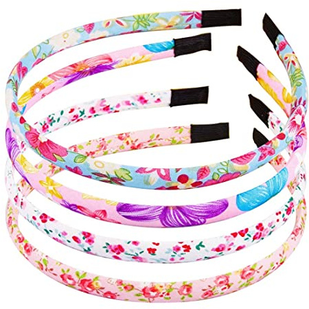 LSUWDE 4 Pcs Color Girls Headbands, Colour hair bands, Floral Fabric Headbands, Colourful Girls Headbands, Flower Headbands, Multicolor Hair Accessory, for Girls Children Kids Party Birthday Wedding