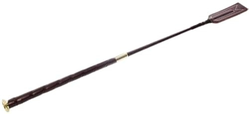 Umbria Equitazione Fusta con mango de cuero, botón de metal, 65 cm, marrón