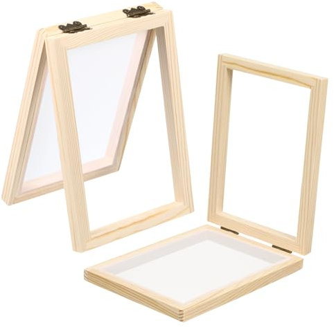 Hohopeti 2stücke Holz Papier Handwerk Form Für Junge Mädchen DIY Papier Machen Rahmen Mit Netz Experimentierspielzeug