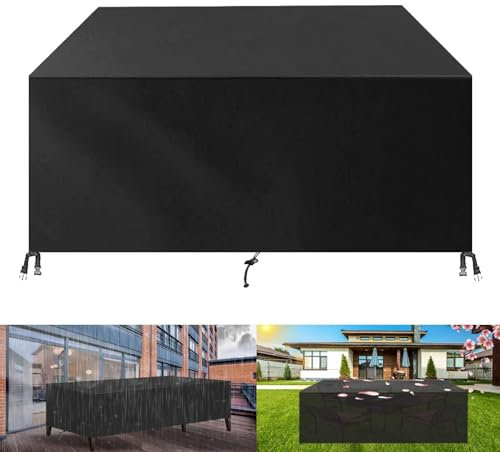 Guying Art Housse Salon de Jardin Exterieur, 225x125x80cm (LxWxH) 420D Oxford Bâche Table, Imperméable pour Meubles et Hivernage Mobilier