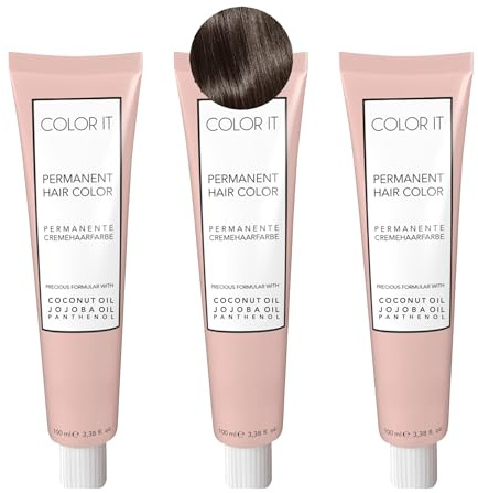COLOR.IT by BM - Permanente Haarfarbe in Salonqualität, 3x 100ml (5.77 Hellbraun Braun Intensiv, 3er Pack)