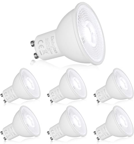 Dehobo Bombillas LED GU10, Bombilla de 6 W 480 Lumen (equivalente a 60 W) para lámparas GU10, Blanco Frio 6000 K, Adecuada para Salón, Dormitorio, Cocina, No Regulable, Paquete de 6