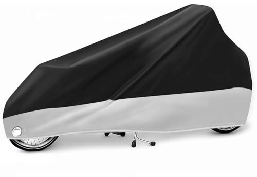 Lasthjulsskydd, lastcykelskydd, cykelskydd vattentätt 420D oxfordtyg, cykelgarage presenning vattentät, UV-resistent och rivbeständigt, lastcykelpresenning 285 x 65 x 115 cm