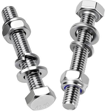 Mbsomnus 15 Piezas Tornillos Hexagonal M8x50 mm Tornillo de Acero Inoxidable 304 con Tuercas y Arandelas Pernos DIN 933 para Muebles Coches Bicicletas Barcos Impresión 3D Motocicletas