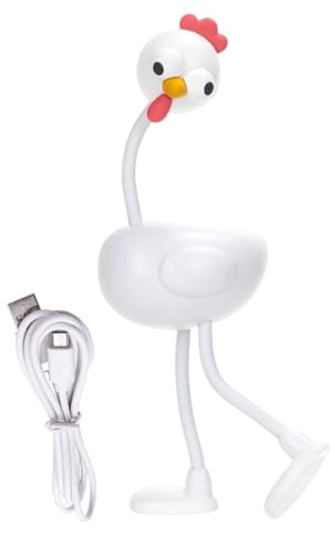 Veilleuse poule, lampe de chevet pour chambre d'enfant, 3 niveaux d'intensité variable, design poules avec articulations mobiles, décoration de bureau, salon, chambre à coucher, chambre d'enfant, coin