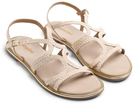 GIOSEPPO Donna Nekubu T-Strap, Avorio Bianco, 37.5 UK