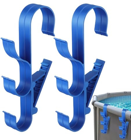 Acunny krokar för pooler, krokar för pooltillbehör, 2 stycken, förvaringshållare vid kanten för tillbehör, nät, handdukar,