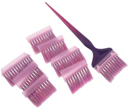 JOINPAYA Cepillo para Teñir el Cabello Reutilizable Profesional con Cerdas Sintéticas Suaves, Aplicador Ergonómico Bicolor Rojo y Azul para Salón, Herramienta para Retoques y Decoloración