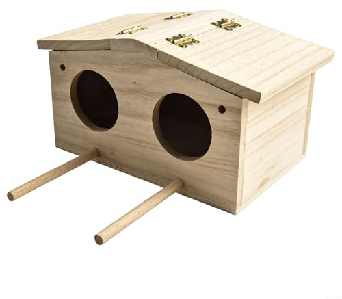 Caseta para pájaros de madera Platane para colgar en árboles o jardines que proporciona refugio para aves nativas, incluyendo golondrinas y loros