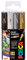 POSCA PC-1M Permanent Marker Paint Pens. Extra Fine Tip for Art & Crafts. Multi Surface Use On Wood Metal Paper Canvas Cardboard Glass Fabric Ceramic Rock Pebble Porcelain. Set of 4 Mono Colours