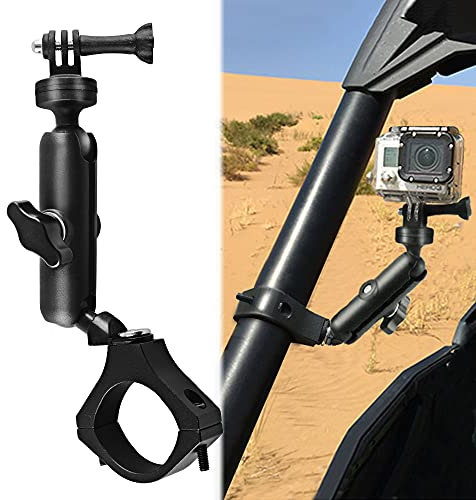 MAIKER Off Road UTV ATV Camera Mount, Compatible with GoPro, 1.75-2 inch Roll Bar, Aluminum Alloy, Easy Installation, Rotatable 360 Degree Ball Head, Black