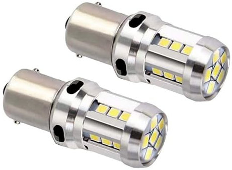 P21w 12V 24V LED Ampoules 1156 Ba15s, 18SMD Super Brillant Blanche 6000K, Pour Auto Voiture RV Camions DRL Feux de Jours, Feu de Recul, Feux de Brouillard arrière. (Lot De 2)
