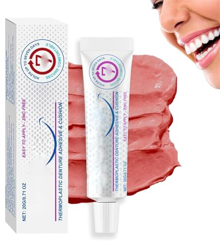 Buobiy Thermoplastic & Silicone Denture Adhesive Cushion, Soft Denture Kit (1), Pink