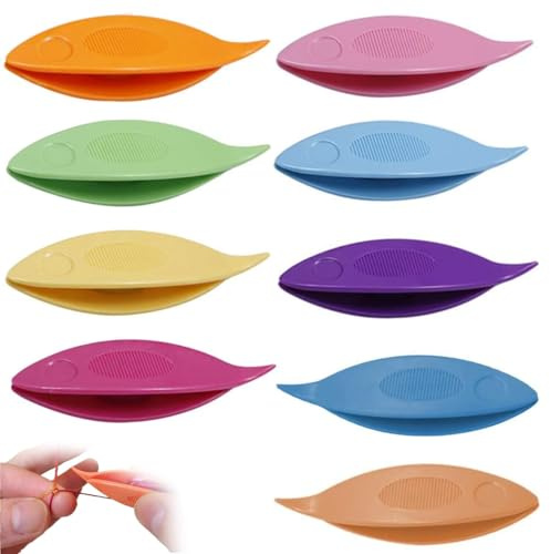 Navettes en Plastique,9 pièces Kit de navette de frivolité aiguilles à tricoter Frivolité Navettes,Accessoires d'Artisanat pour la Création de Dentelle à la Main