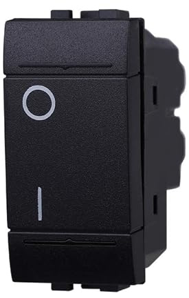 IXTRIMA Interruttore Bipolare 0-1 16A Colore Nero Compatibile Con Bticino Living International/LIGHT 1 PZ