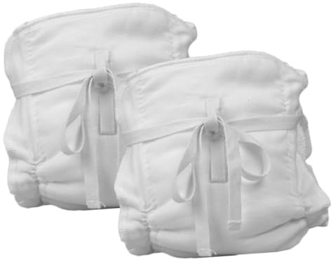 MOTHNUR 2pcs Cotton Diaper Pants Reusable Washable Newborn Essentials Breathable Training Diapers with Leak-Resistant Strap Design