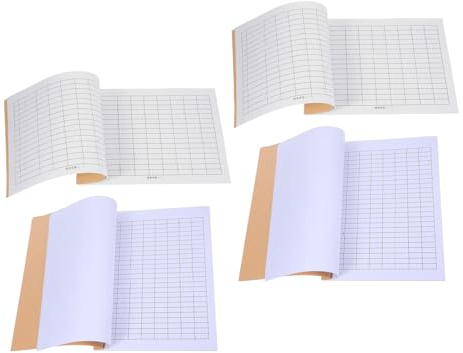 Gogogmee Libro de Contabilidad Financiera 4 Unidades, Cuaderno de Registro de Inventario Hojas Cuadriculadas, Libro Mayor para Gestión Financiera Empresarial y Control de Gastos en