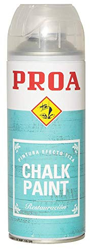 PROA CHALK PAINT PINTURA PARA MUEBLES EFECTO TIZA. Pintura a la tiza. Renueva tus muebles sin esfuerzo. Gran adherencia sobre cualquier superficie BLANCO SPRAY