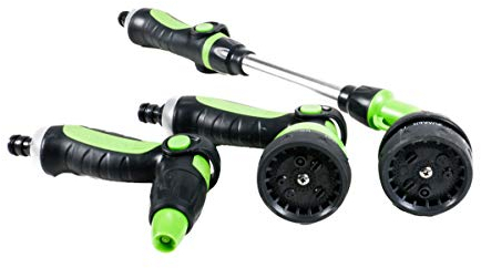 Kinzo Garden Gartenschlauch Spritzdüsen-Set, Garten Bewässerung, Gießstab Länge ca. 46 cm, Multifunktionsdüse mit 8 Sprühfunktionen, Handbrause, Spritzdüse