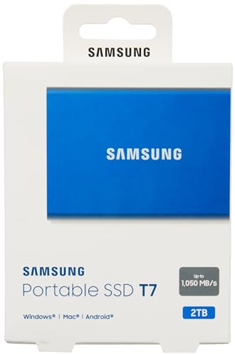 Samsung T7 2TB 3.2 Disco SSD Externo Portátil 1050 Mo Azul
