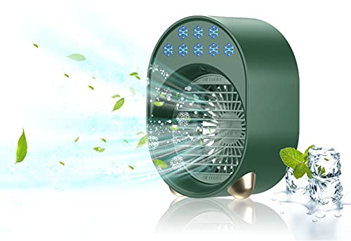 Climatizzatore Portatile, Mini Rinfrescatore Ad Acqua Usb Super Silenzioso Elettrico, Whirlpool Ufficio Air Conditioner, Senza Tubo, Senza Unità Esterna, Economico, Risparmio Energetico (verde)