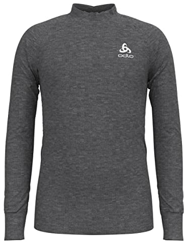 Odlo Kids Functional long-sleeve shirt with stand-up collar ACTIVE X-WARM ECO, odlo steel grey melange, 152