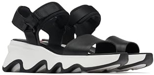 Sorel Women's Kinetic Impact Y Strap High Sandals, Black, Sea Salt, 9 UK