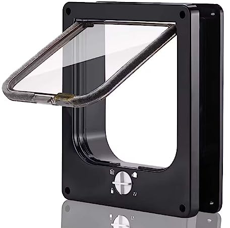 Moaobooh Katzenklappe,4-Wege-Drehverschluss Haustiertür für kleine Hunde und Katzen