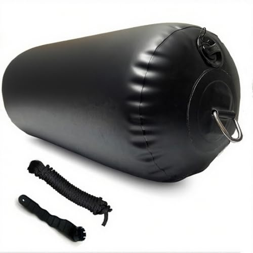 DSCRAFT Défenses de Bateau gonflables en PVC Très résistantes Oour Quai Stationnaire Yacht Voiliers Noir (30cm x70cm)