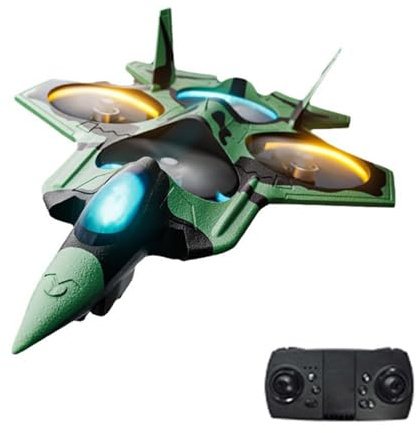 Jemora Drone telecomandato con Doppia Fotocamera Caccia telecomandato 4K per Bambini e Principianti Aereo telecomandato WiFi da 2,4 GHz con Motore brushless Posizionamento del Flusso Ottico
