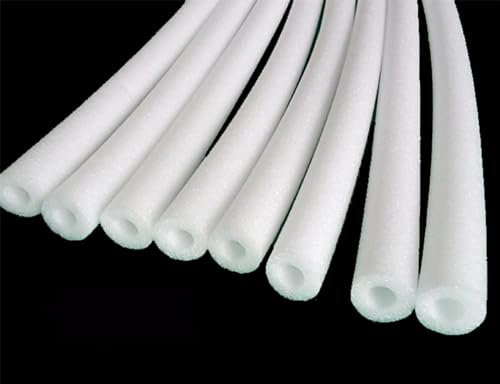 Tubo De Espuma Aislante Para Tuberías De Agua, Tubo Hueco De Algodón Perlado EPE,tubo De Espuma Aislamiento De Tuberías Cubierta Protectora Contra Congelación Kits De Aislamiento De Tuberías Blanco 1M