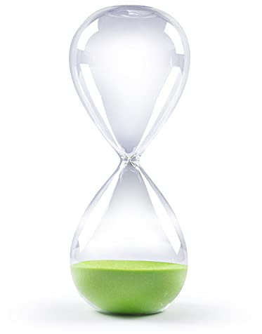 GNEGNI LIFE Sanduhr, 30 Minuten Sanduhr, Grün Sand, Glas Deko Sanduhren, für Küchen, Schreibtisch, Klassenzimmer, Büro, Hochzeitsdekoration(Grün)