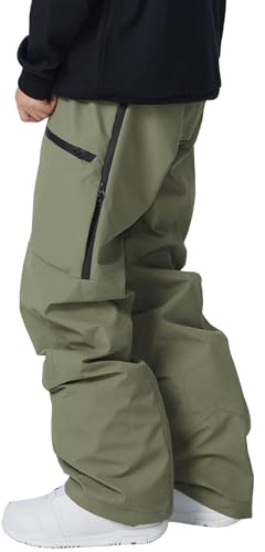 HOTIAN Pantaloni da sci da donna Pantaloni da neve Impermeabili Antivento Pantaloni con bretelle Traspiranti Pantaloni outdoor Invernali Caldi Pantaloni da snowboard Pantaloni da sci di fondo, M