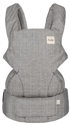 Tula Linen Explore Baby Carrier från födseln, 3-i-1 utåtvänd bärsele, ergonomisk, justerbar bärsele (3,2-20,4 kg), Ash