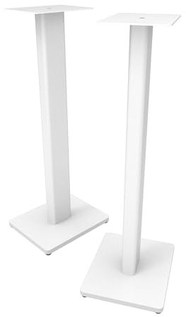 Kanto ST28 Universal-Lautsprecher-Bodenständer für Bücherregal-Lautsprecher bis zu 13,6 kg, verbesserter Klang, verstecktes Kabelmanagement, weiße MDF-Basis, 1 Paar