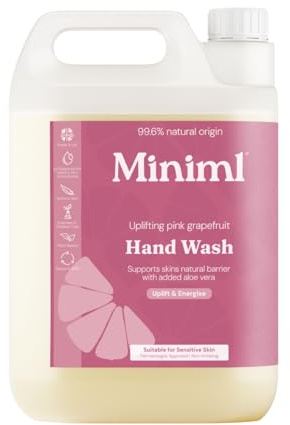 Miniml Hand Soap Wash Liquid 5L Refill - Pink Grapefruit & Aloe Vera Scented Eco Friendly Hand Washing Liquid for Soft and Sensitive Skin Care - 100% Vegan & Cruelty Free
