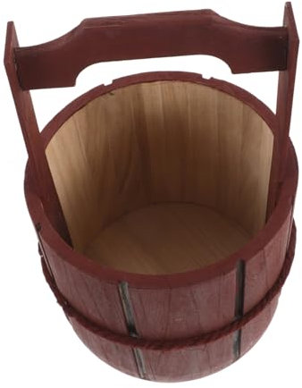 VILLFUL Seau Bois Rustique Pour Garçon Fille Accessoire De Danse Léger Et Portable Tonneau Multifonction Pour Maison Jardin Extérieur Garçon Fille Décoration Patio Et Activités Créatives