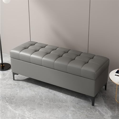 Pouf portaoggetti con coperchio, per camera da letto, poggiapiedi, per divano, scatola portaoggetti in legno, panca per scarpe da ingresso, panca da letto, comodino, baule portaoggetti