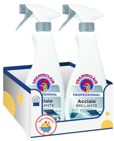Detergente Professionale per Acciaio Inox Spray 700ml – Brillantezza Senza Aloni – Pulizia Profonda (2 pezzi)