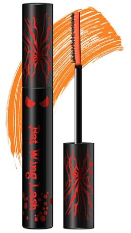 Erinde Farbige Mascara, Für Schlanke und Voluminöse Wimpern, Leuchtende Farben, Wasserfest und Langanhaltend, Wischfest, Niedrig Allergene Formel, Geeignet Für Karneval, Halloween und Bühnen, Orange