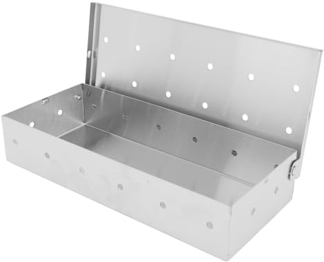 BSTCAR Caja ahumadora para Barbacoa, virutas de Madera, Caja ahumadora de Acero Inoxidable, Barbacoa, Sabor Ahumado, Carne y Pescado a la Parrilla, Accesorios para